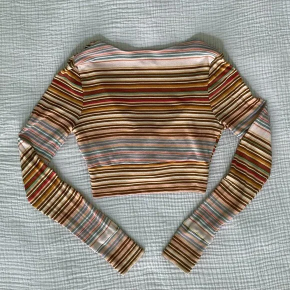 Urban Outfitters Striped Crop Top (M) - Picture 2 of 9